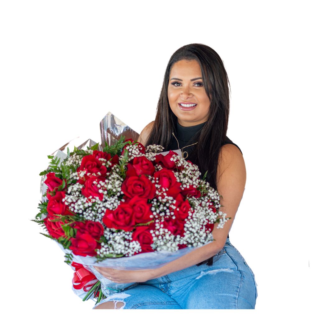 Buquê de 24 Rosas Vermelhas