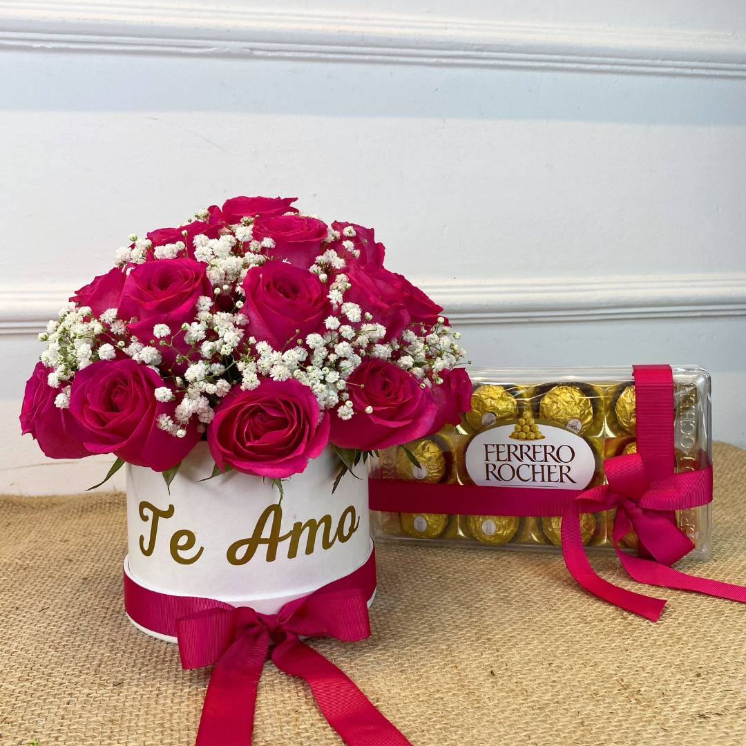 Box de Rosas com Ferrero Rocher